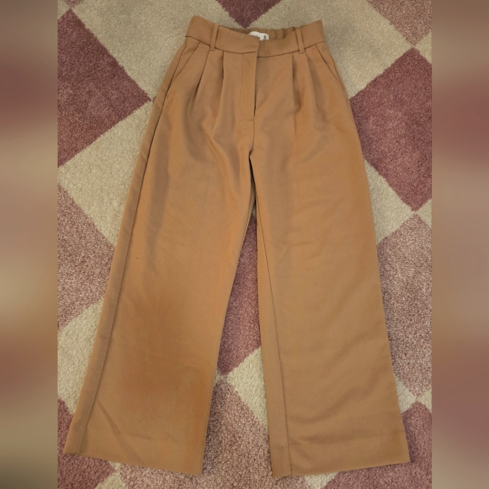 Abercrombie Tan Wide-Leg Trousers 25/0 X-Short